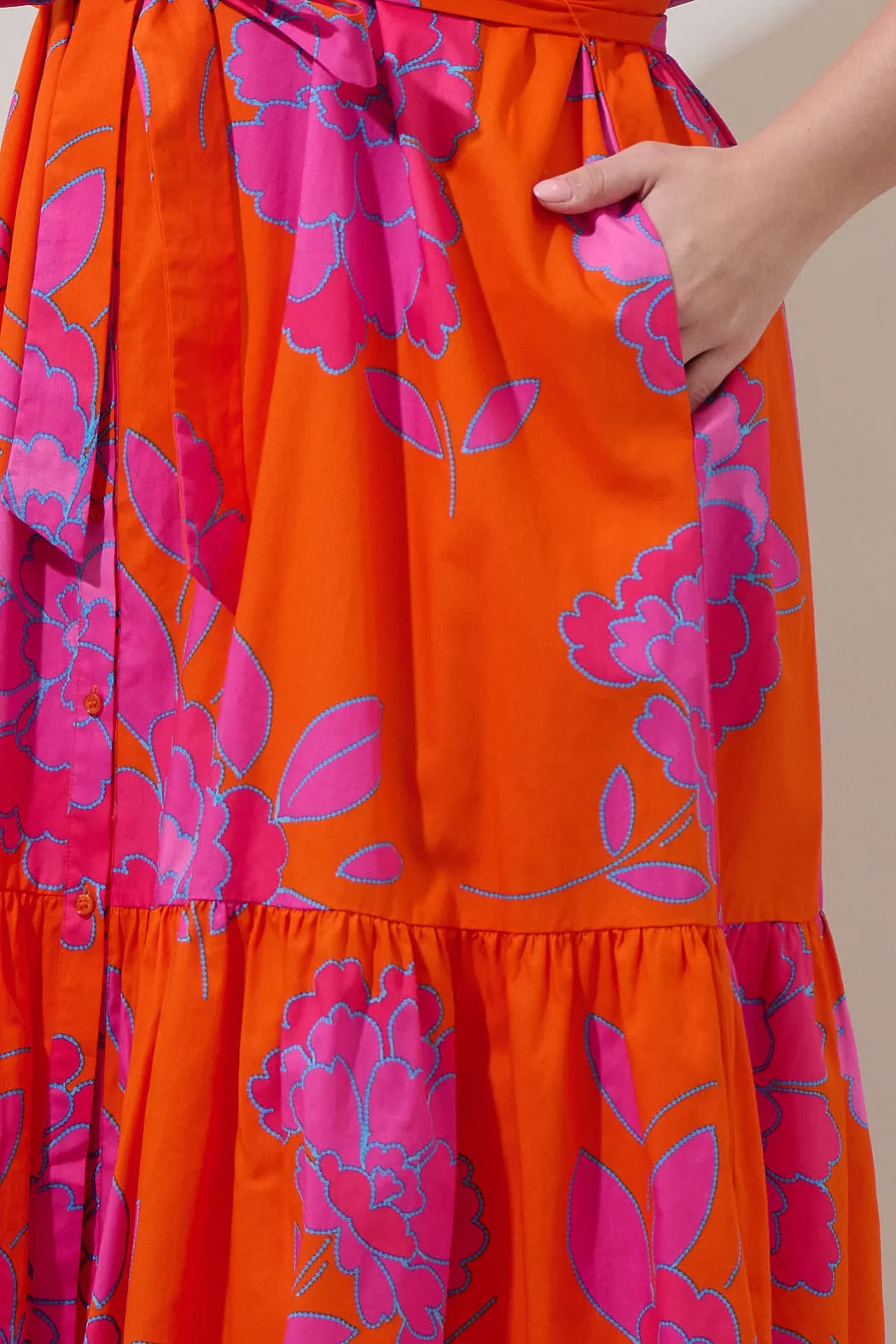 Nalani Floral Giles Button Up Midi Dress Curve sold by Sugarlips product image thumbnail 4