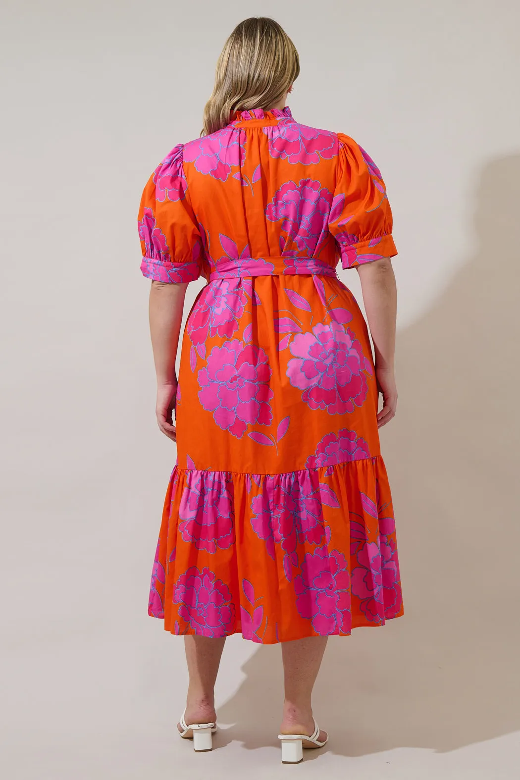 Nalani Floral Giles Button Up Midi Dress Curve sold by Sugarlips product image thumbnail 2