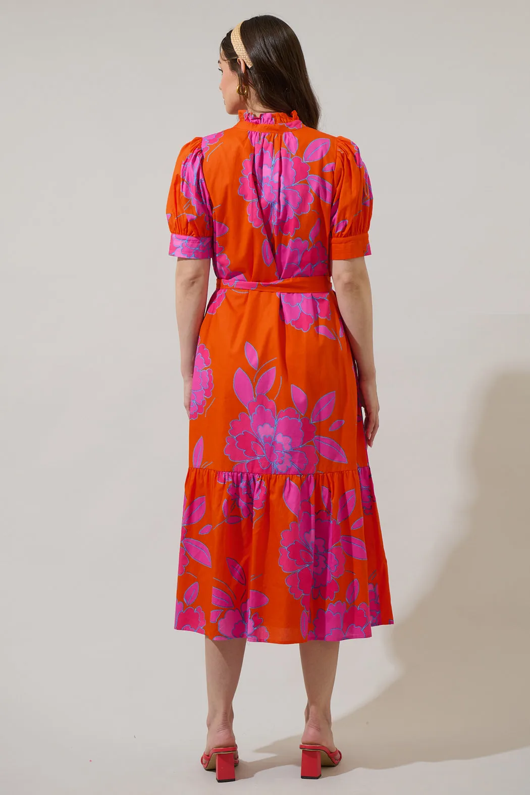 Nalani Floral Giles Button Up Midi Dress sold by Sugarlips product image thumbnail 2