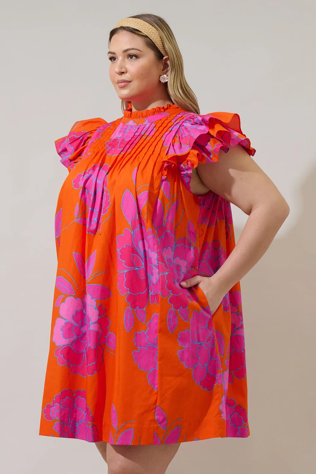 Nalani Floral Lovel Shift Mini Dress Curve sold by Sugarlips product image thumbnail 3