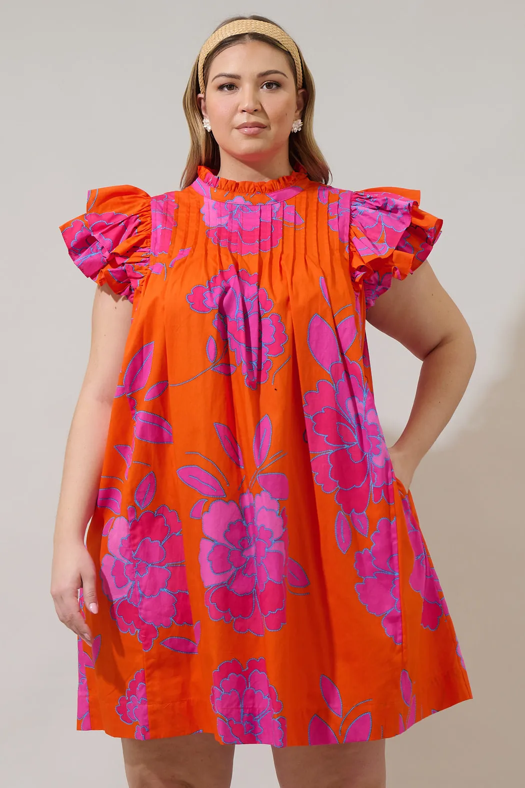 Nalani Floral Lovel Shift Mini Dress Curve sold by Sugarlips