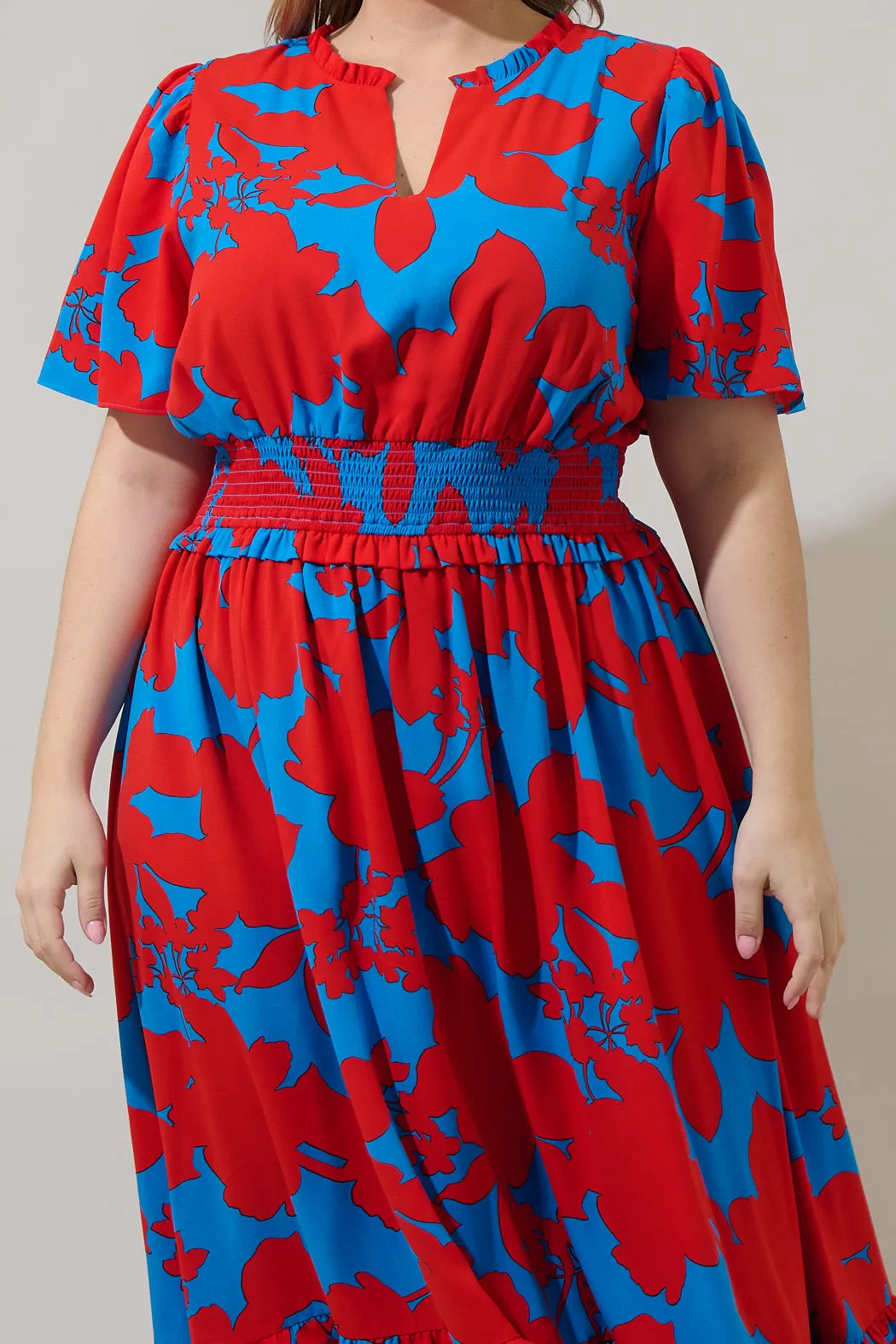 Vianca Floral Valencia Split Neck Maxi Dress Curve sold by Sugarlips product image thumbnail 4