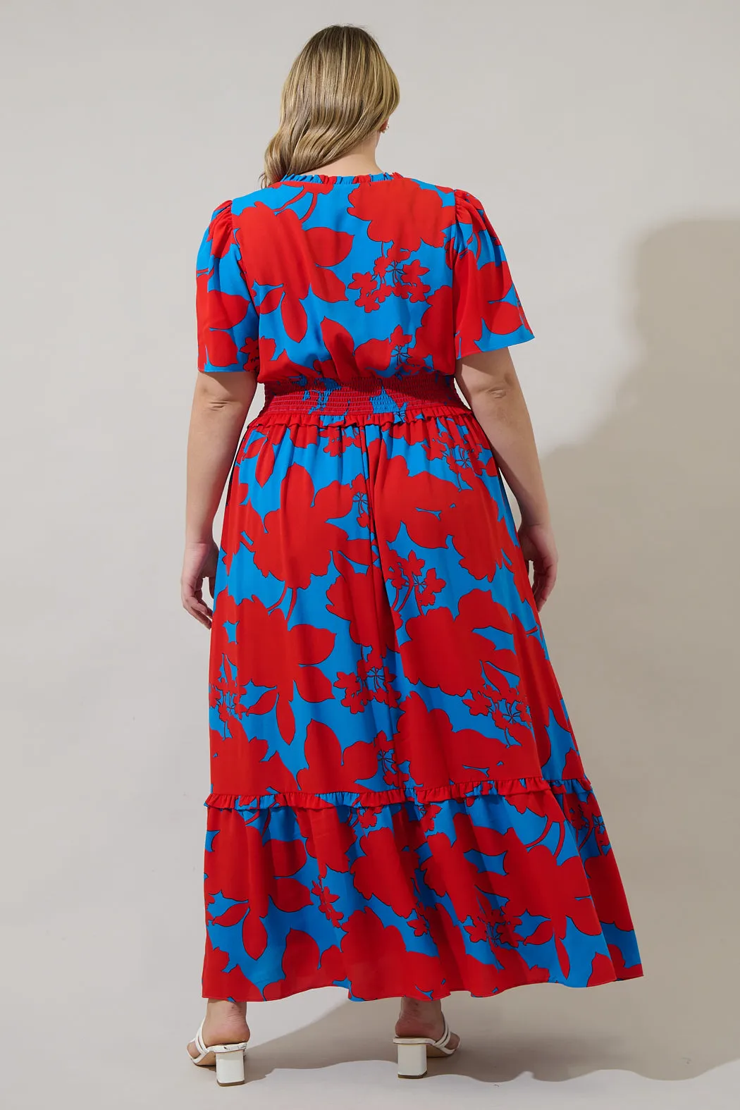 Vianca Floral Valencia Split Neck Maxi Dress Curve sold by Sugarlips product image thumbnail 2