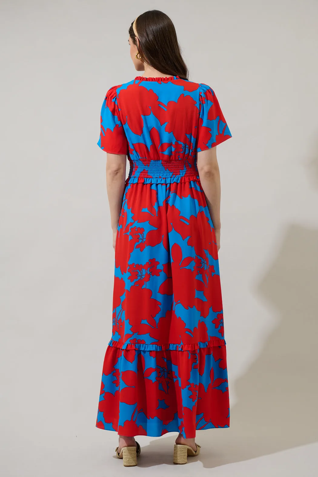 Vianca Floral Valencia Split Neck Maxi Dress sold by Sugarlips product image thumbnail 2