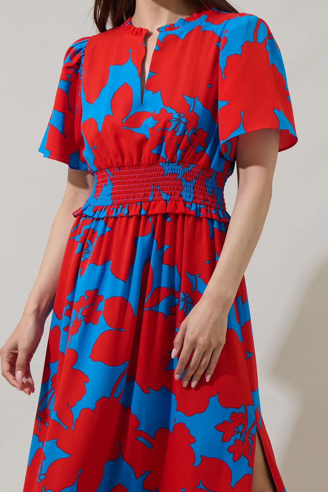 Vianca Floral Valencia Split Neck Maxi Dress sold by Sugarlips product image thumbnail 4