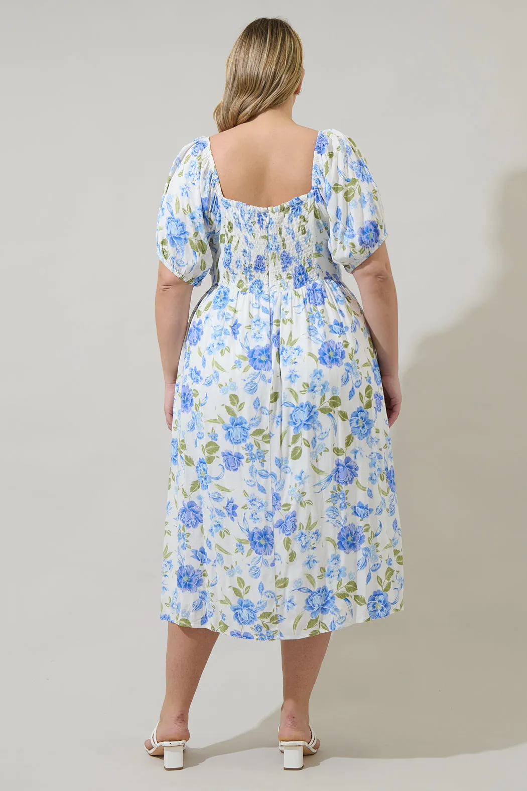 Milla Floral Alessi Puff Sleeve Midi Dress Curve sold by Sugarlips product image thumbnail 2