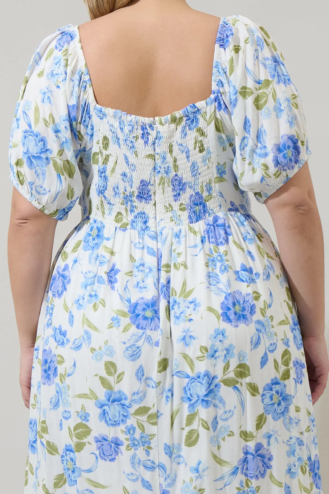 Milla Floral Alessi Puff Sleeve Midi Dress Curve sold by Sugarlips product image thumbnail 4