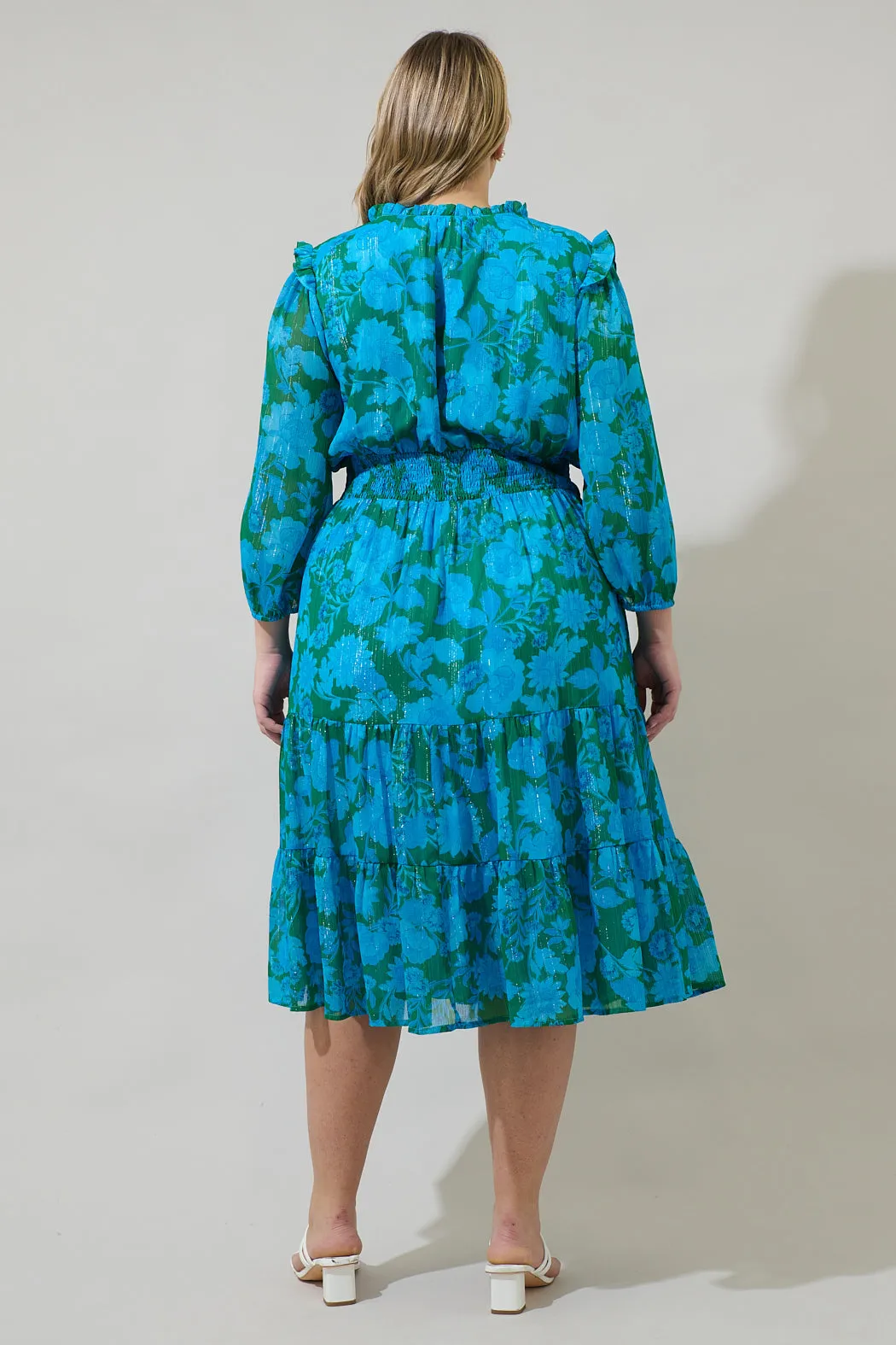 Amren Floral Henri Smocked Midi Dress Curve sold by Sugarlips product image thumbnail 2