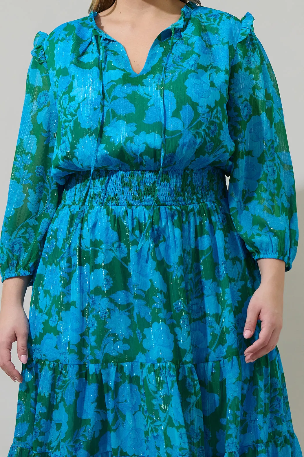 Amren Floral Henri Smocked Midi Dress Curve sold by Sugarlips product image thumbnail 4