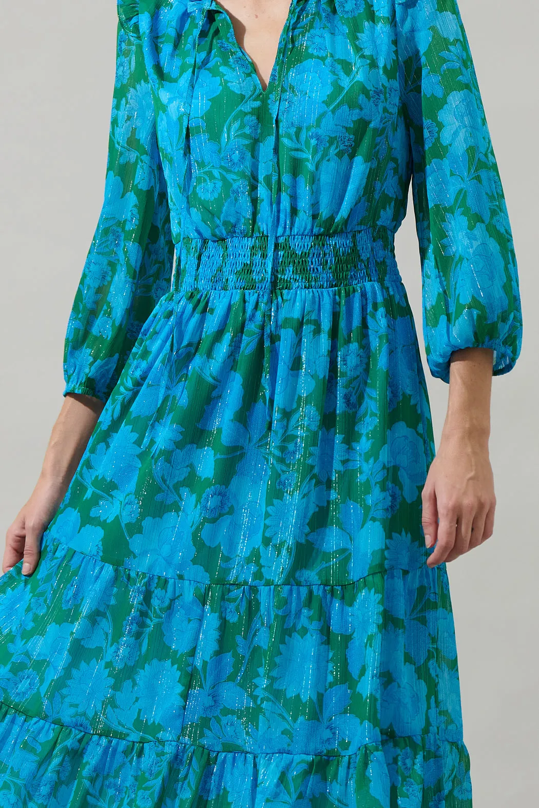 Amren Floral Henri Smocked Midi Dress sold by Sugarlips product image thumbnail 4
