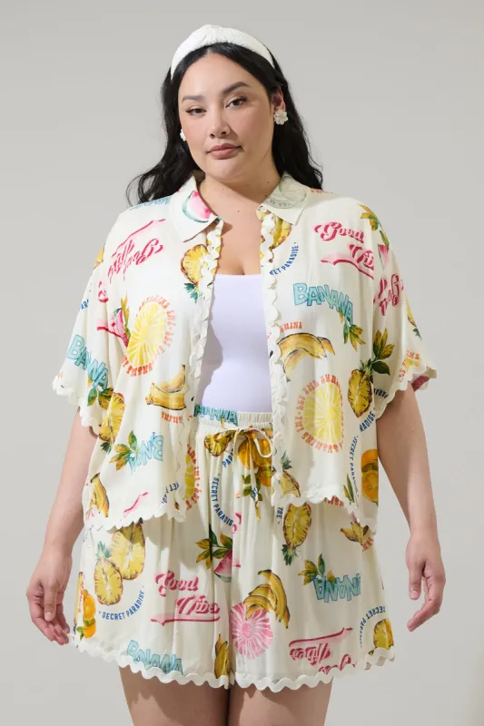 Zion Paradise Marnie Button Up Shirt Curve sold by Sugarlips
