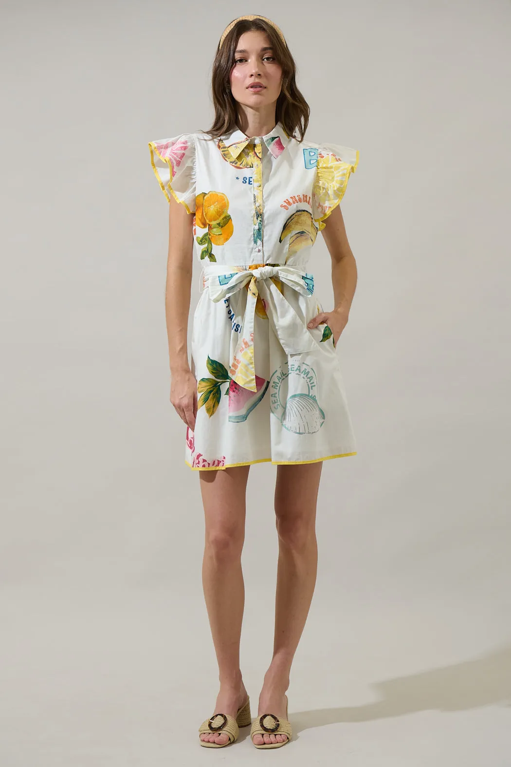 Zahra Island Maia Ruffle Collared Dress sold by Sugarlips product image thumbnail 4