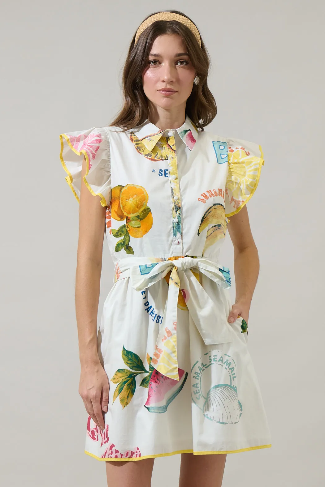 Zahra Island Maia Ruffle Collared Dress sold by Sugarlips