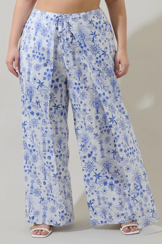 Azul Tropics Nature High Waist Wrap Pants Curve sold by Sugarlips
