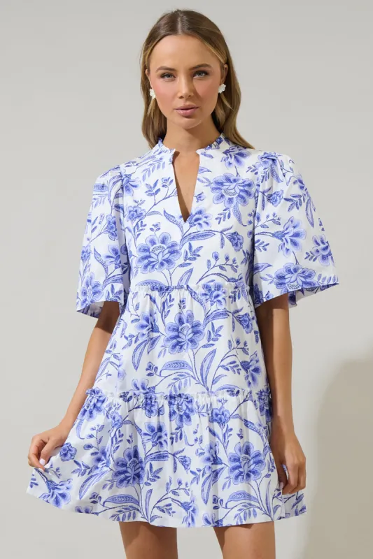 Maeve Floral Dixie Split Neck Shift Dress sold by Sugarlips