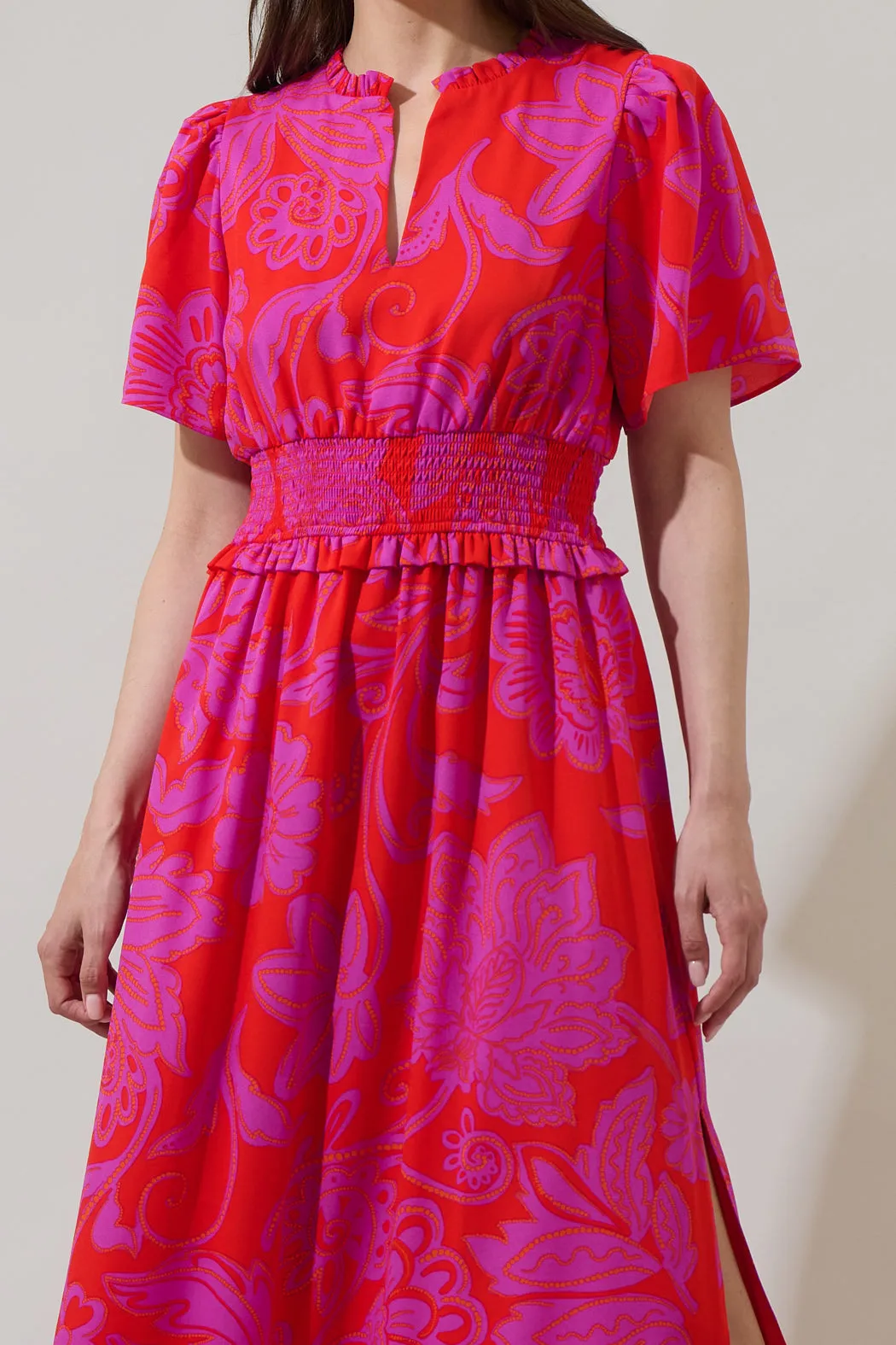 Imara Floral Valencia Split Neck Maxi Dress sold by Sugarlips product image thumbnail 4