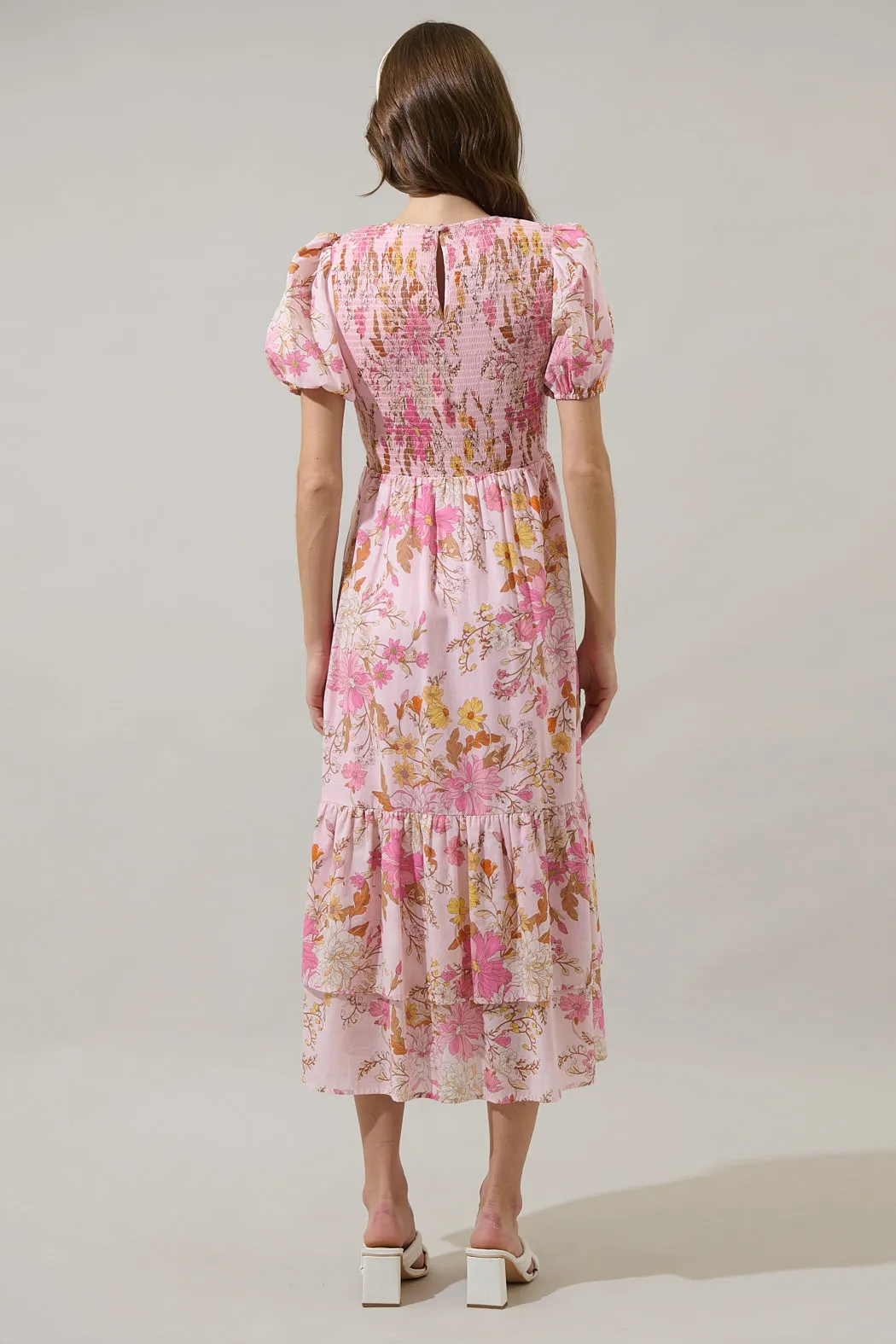 Solanda Floral Aruba Smocked Midi Dress sold by Sugarlips product image thumbnail 2