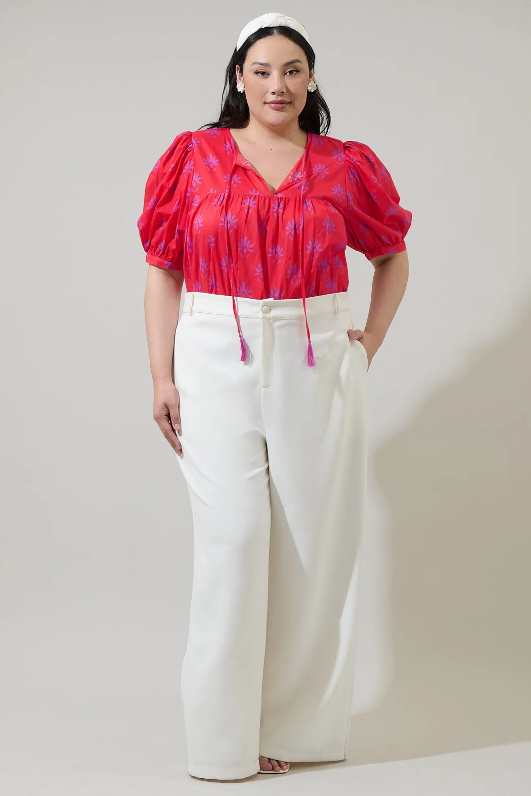 Delmas Floral Louisa Split Neck Top Curve sold by Sugarlips product image thumbnail 4