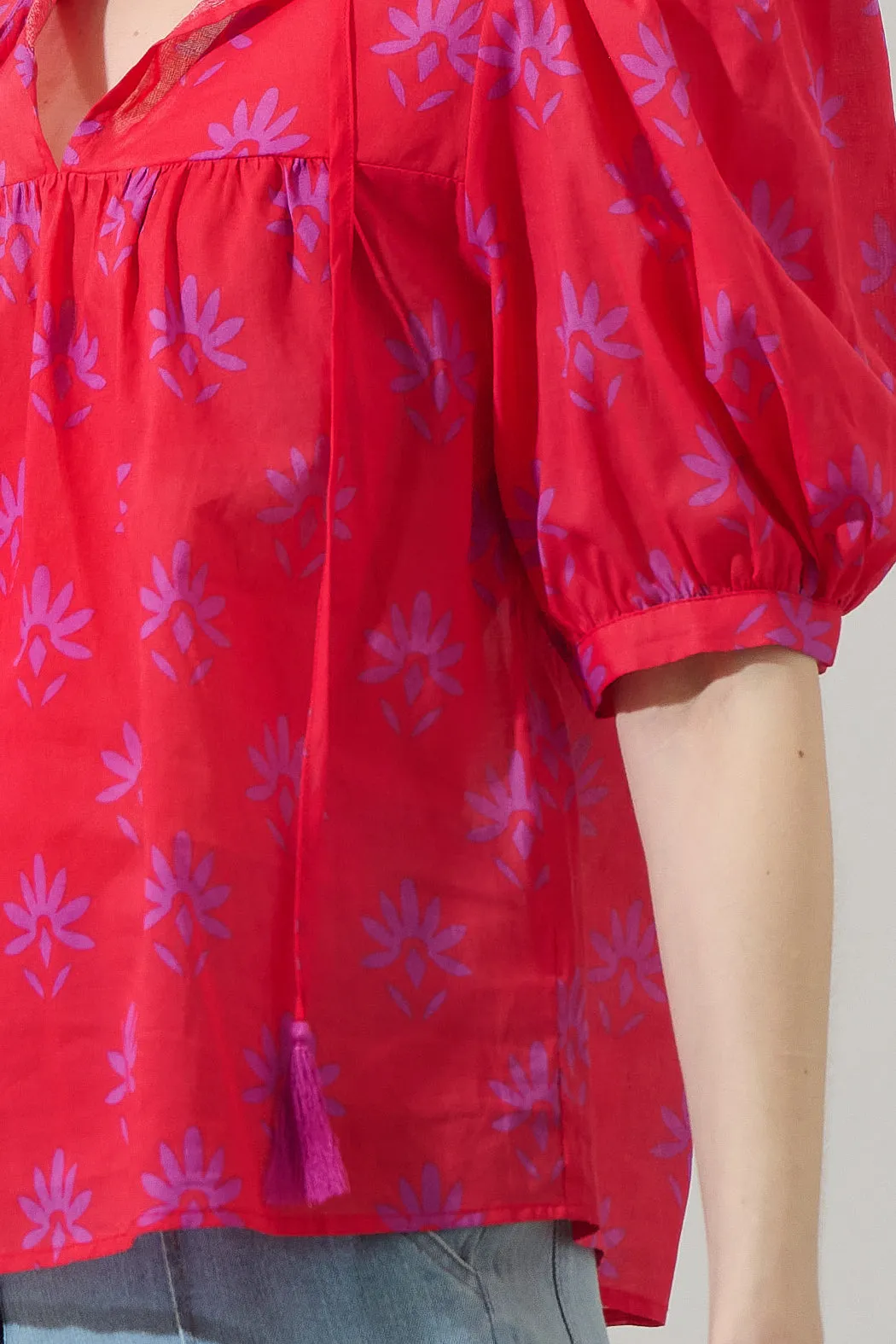 Delmas Floral Louisa Split Neck Top sold by Sugarlips product image thumbnail 5