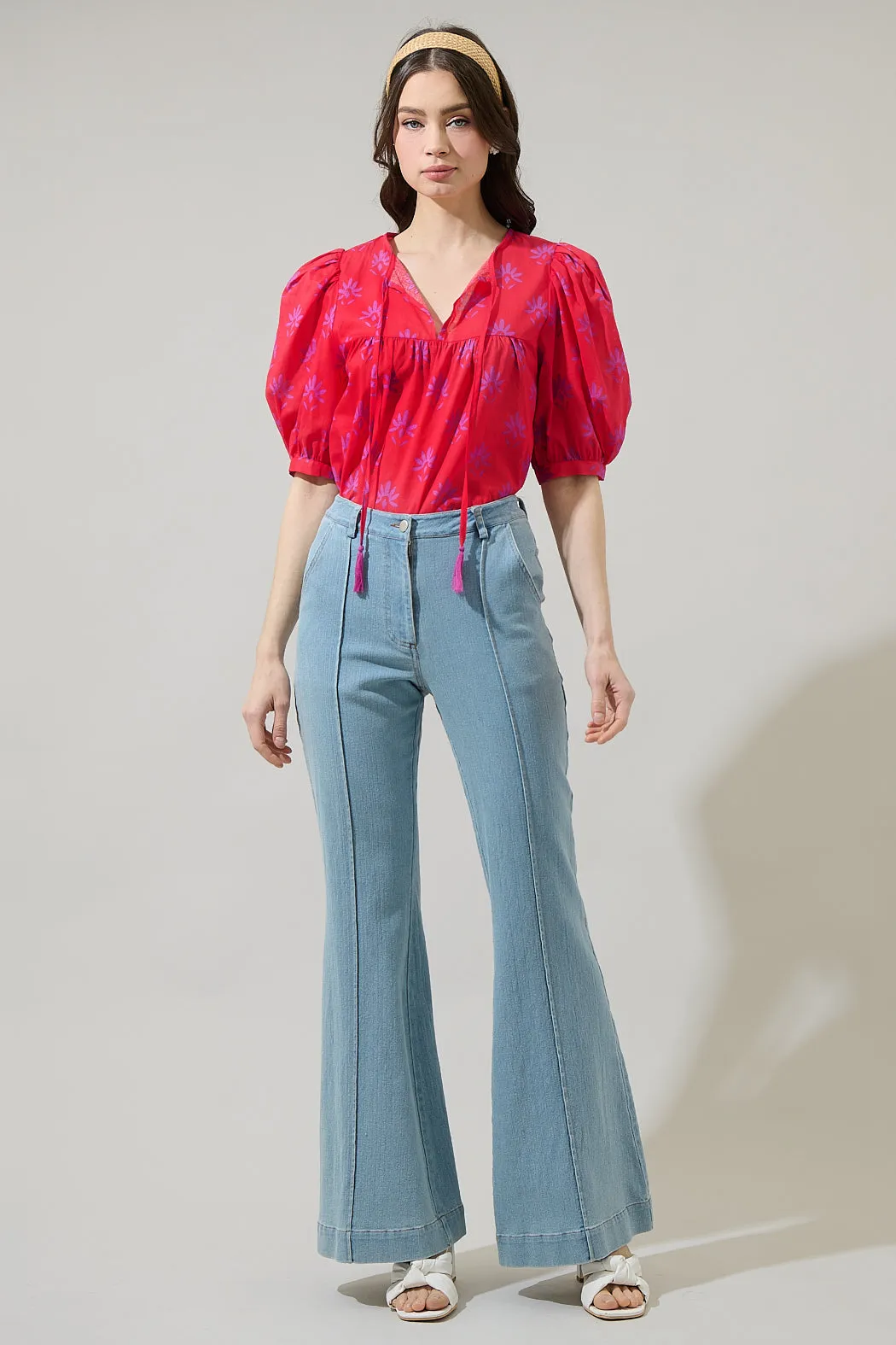 Delmas Floral Louisa Split Neck Top sold by Sugarlips product image thumbnail 4