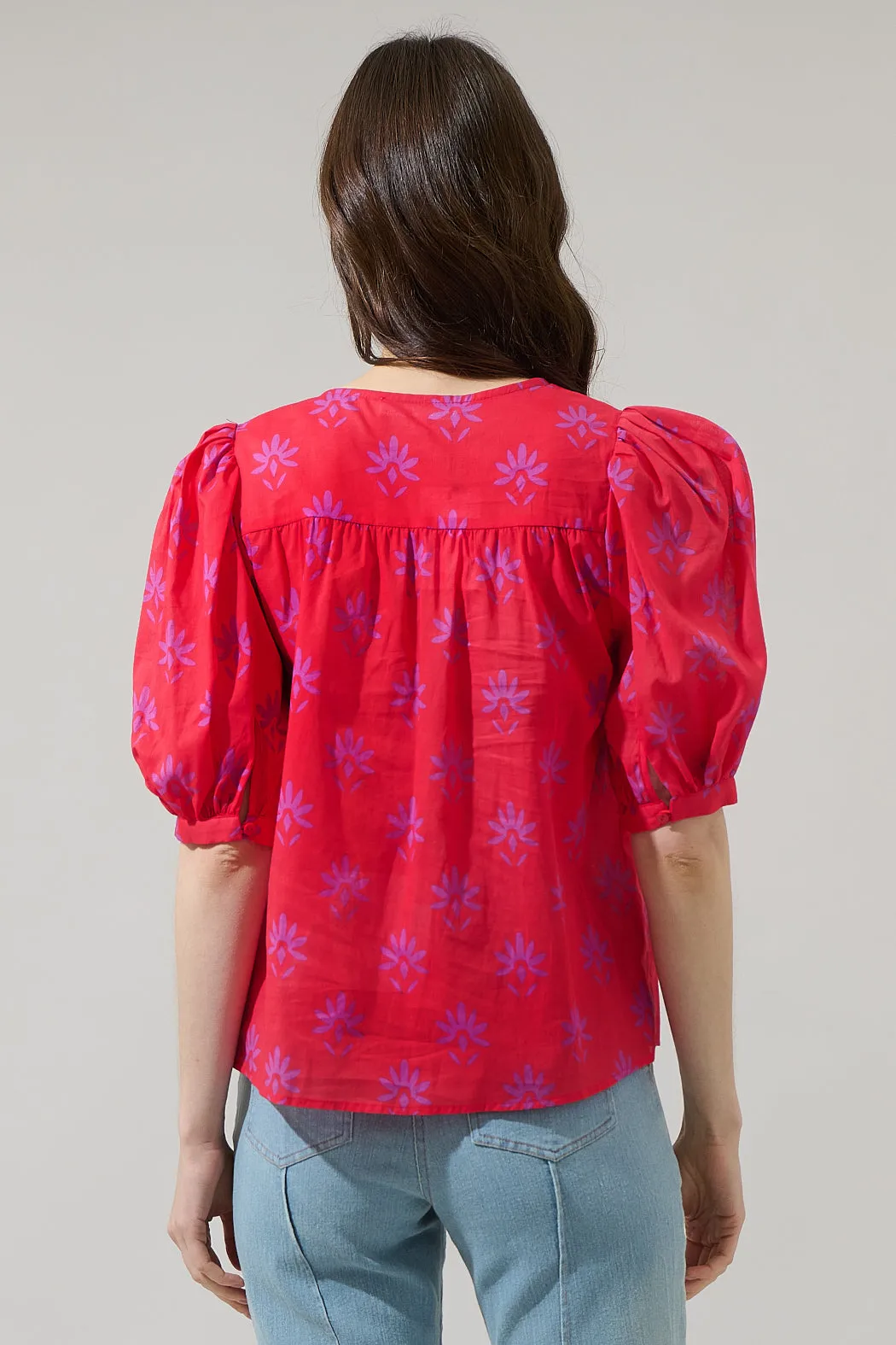 Delmas Floral Louisa Split Neck Top sold by Sugarlips product image thumbnail 2