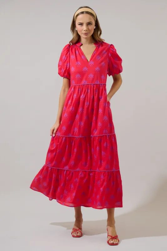 Delmas Floral Renley Tiered Maxi Dress sold by Sugarlips