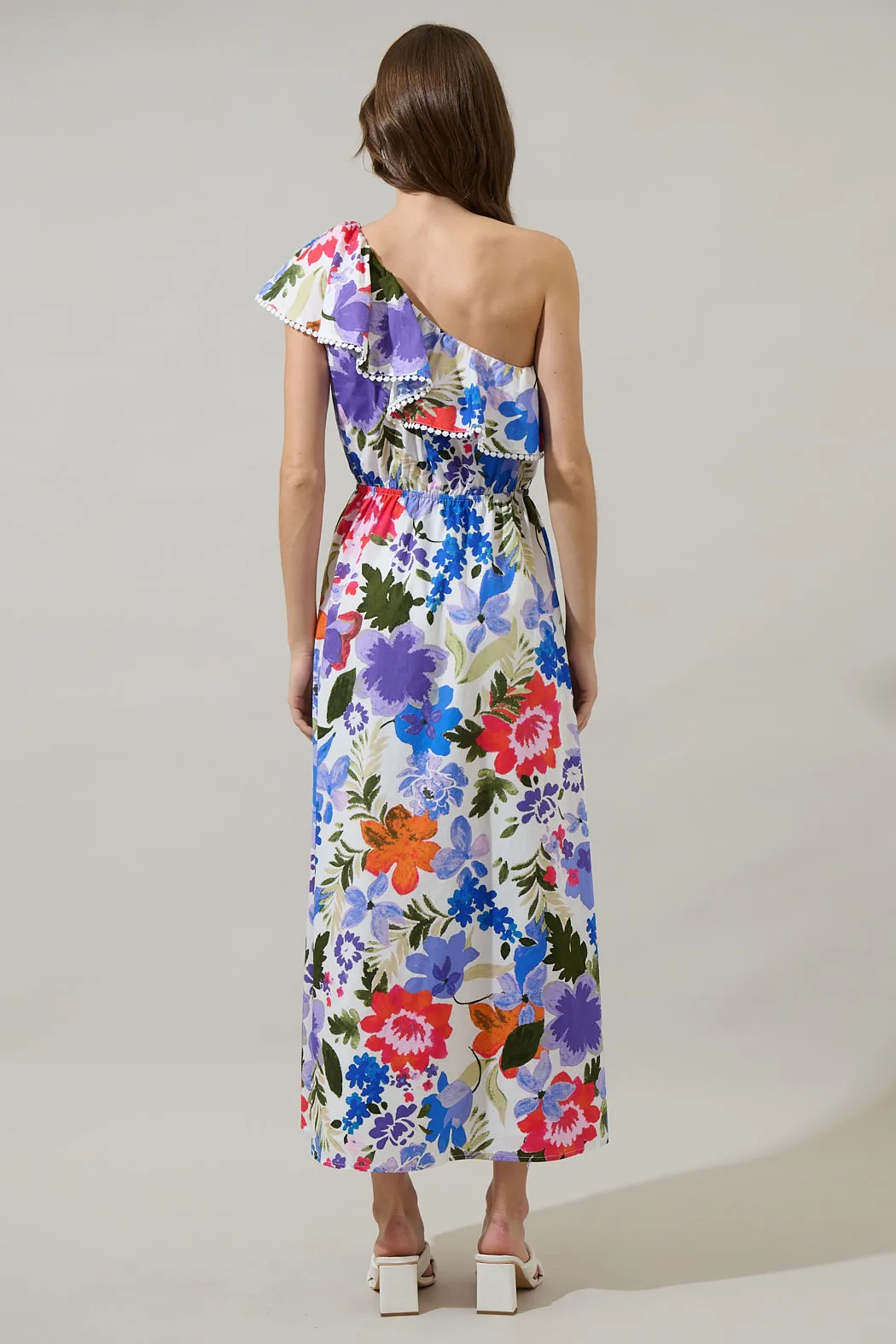 Amania Floral Suraya One Shoulder Midi Dress sold by Sugarlips product image thumbnail 2