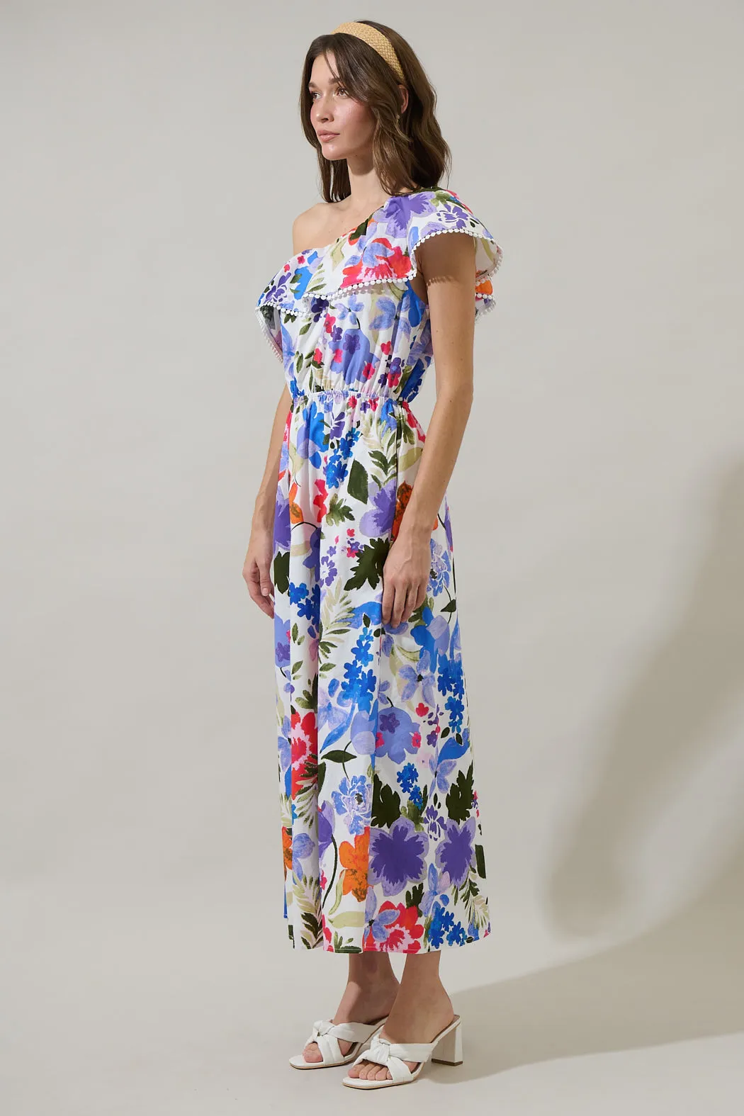 Amania Floral Suraya One Shoulder Midi Dress sold by Sugarlips product image thumbnail 3