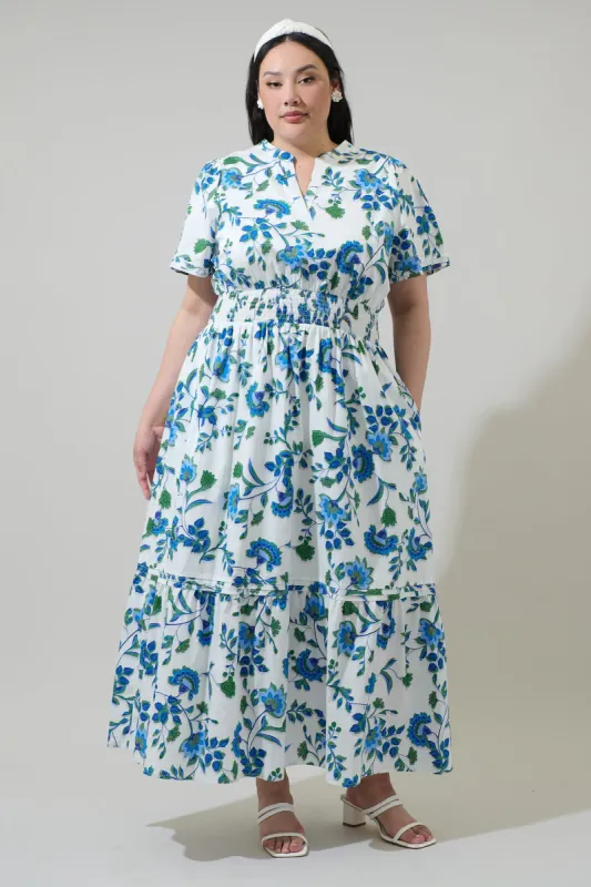 Samara Floral Belraj Poplin Maxi Dress Curve sold by Sugarlips