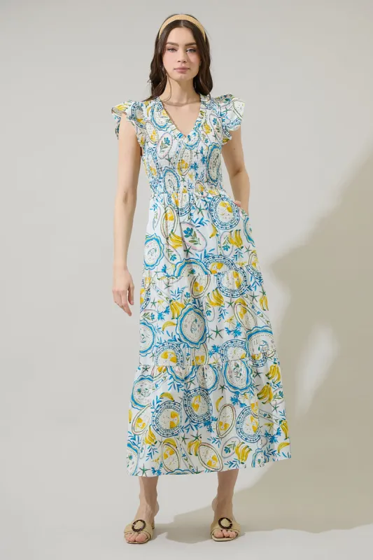 Harvest Island Sunfire Tiered Midi Dress sold by Sugarlips