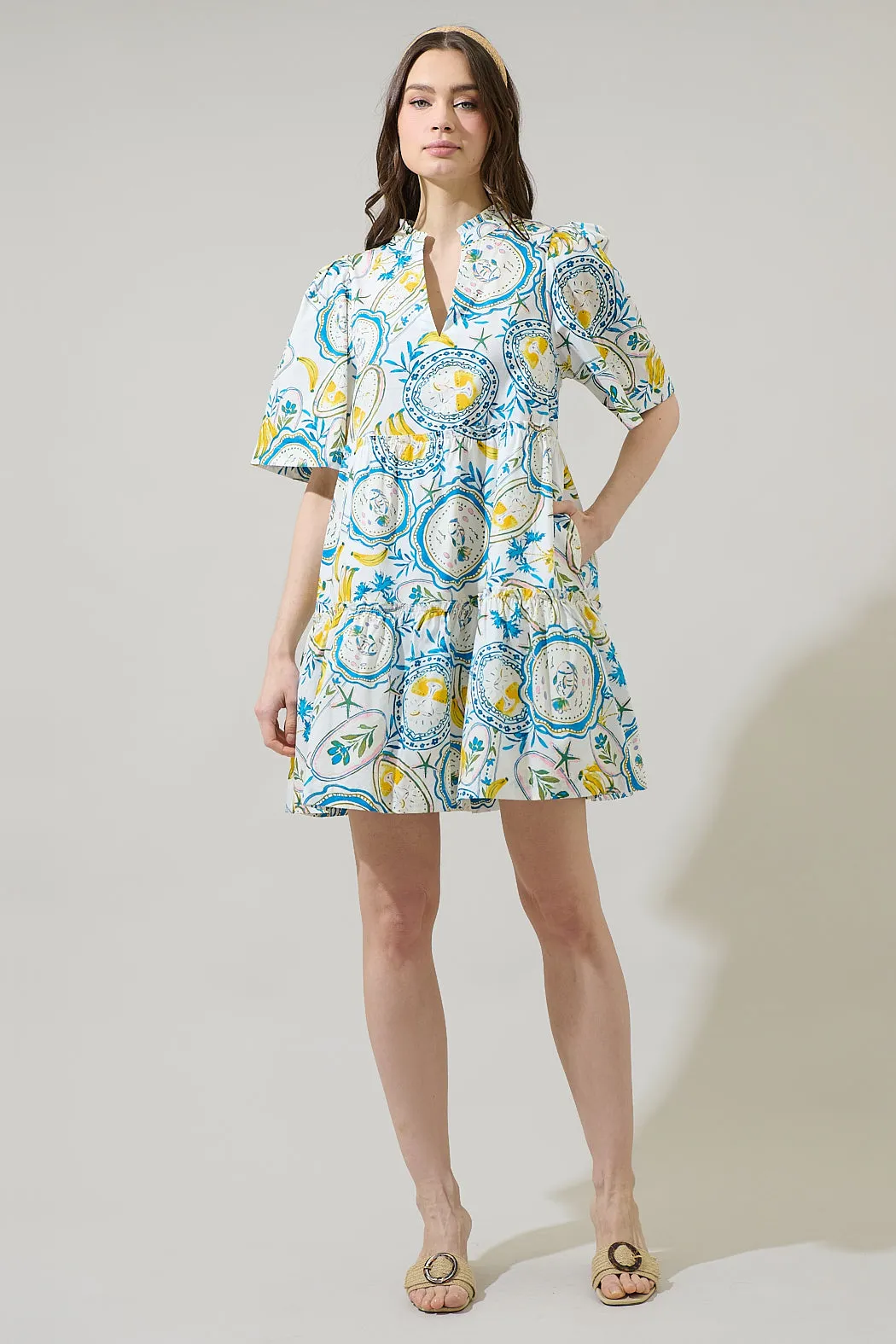 Harvest Island Dixie Split Neck Shift Dress sold by Sugarlips product image thumbnail 4