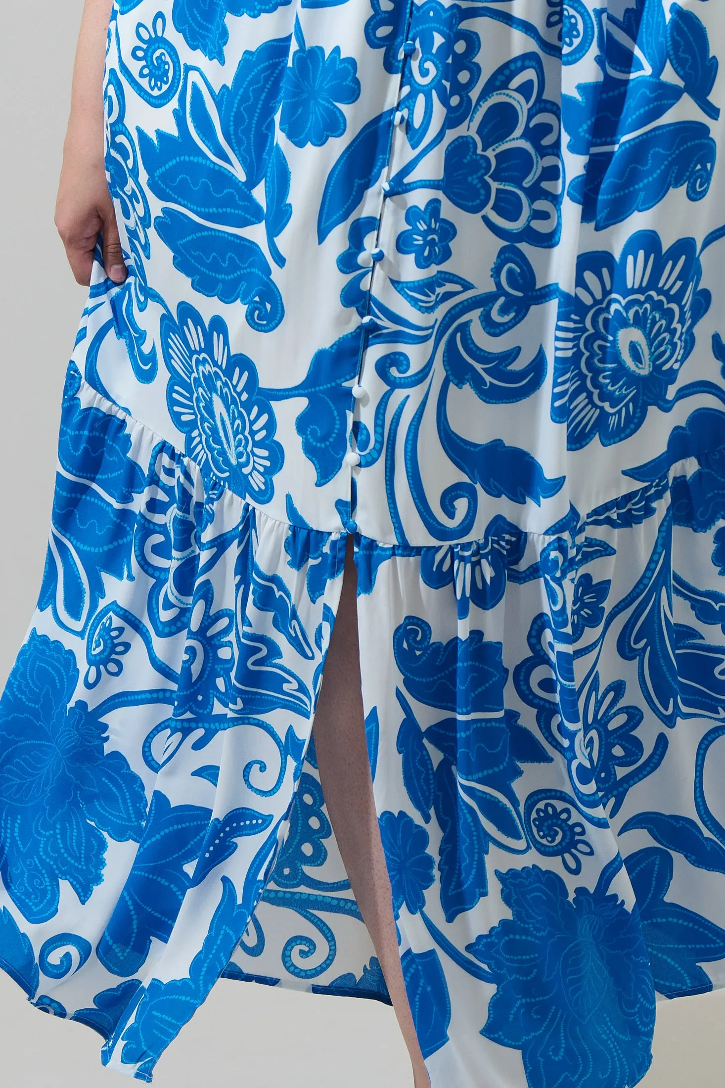 Iva Floral Pismo Button Down Flutter Maxi Dress Curve sold by Sugarlips product image thumbnail 4