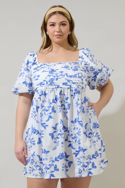 Leya Floral Pleated Mini Dress Curve sold by Sugarlips