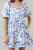 Leya Floral Pleated Mini Dress sold by Sugarlips