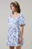 Leya Floral Pleated Mini Dress sold by Sugarlips