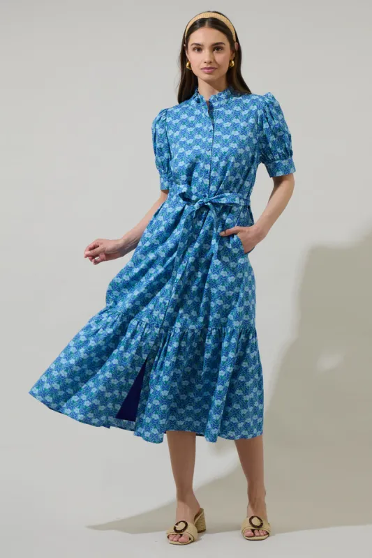 Driftwood Floral Giles Button Up Midi Dress sold by Sugarlips