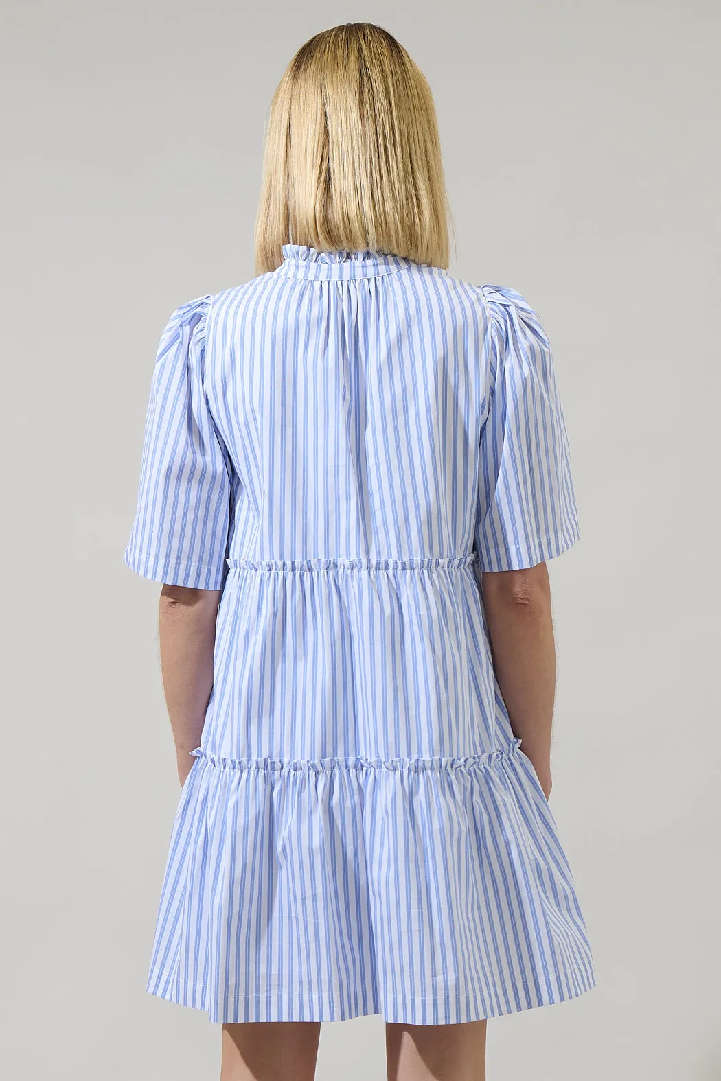 Boe Striped Dixie Split Neck Shift Dress sold by Sugarlips product image thumbnail 2