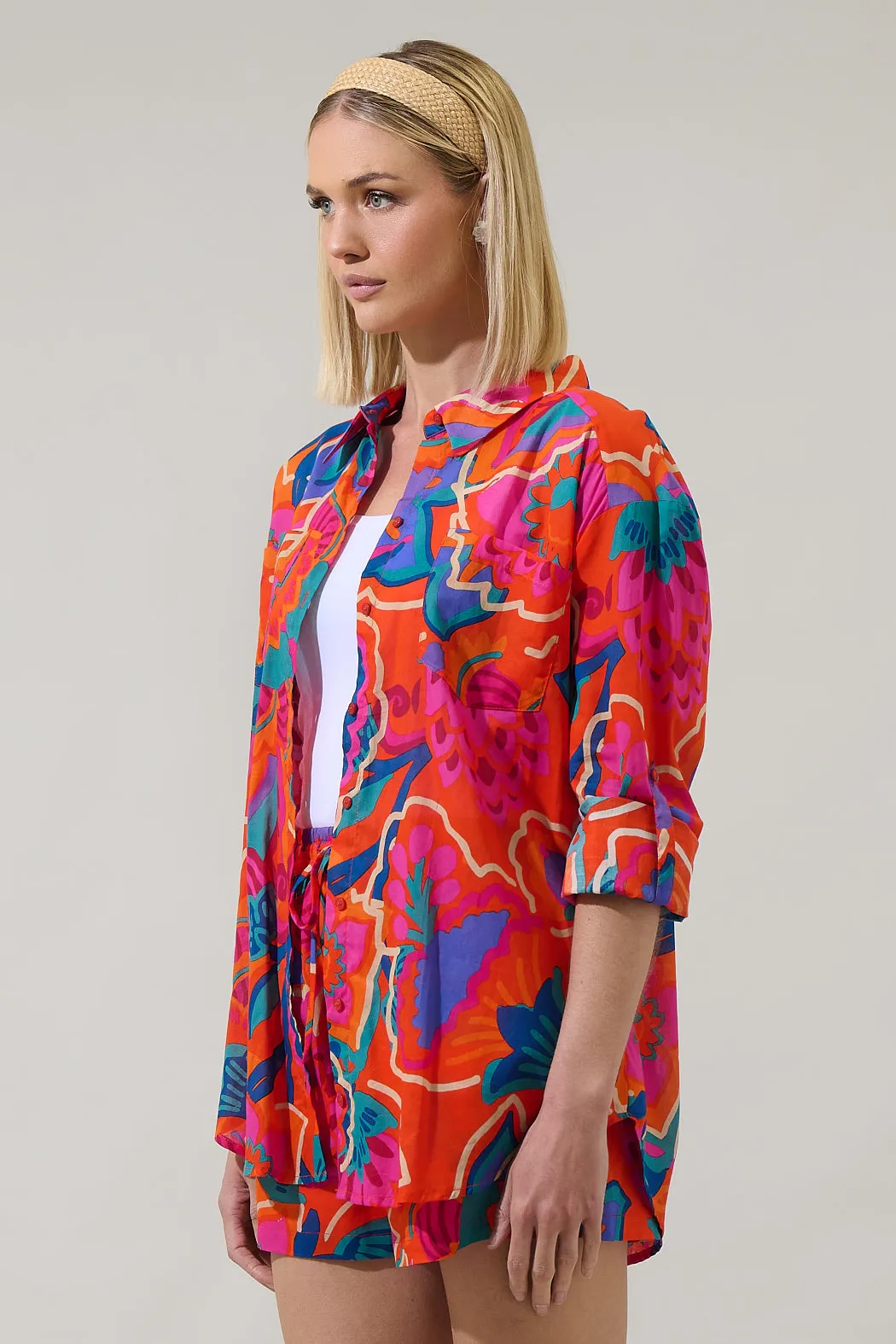 Kahlia Tropics Aya Button Down Shirt sold by Sugarlips product image thumbnail 3