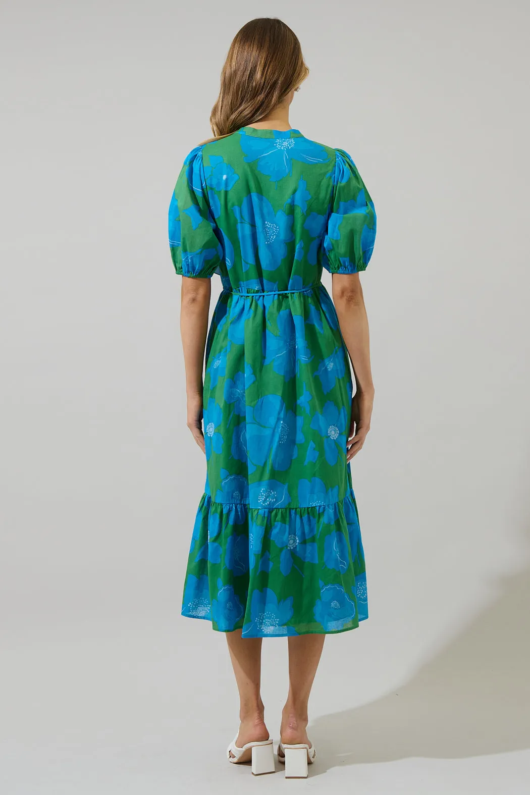 Rori Floral Beth Button Down Midi Dress sold by Sugarlips product image thumbnail 2