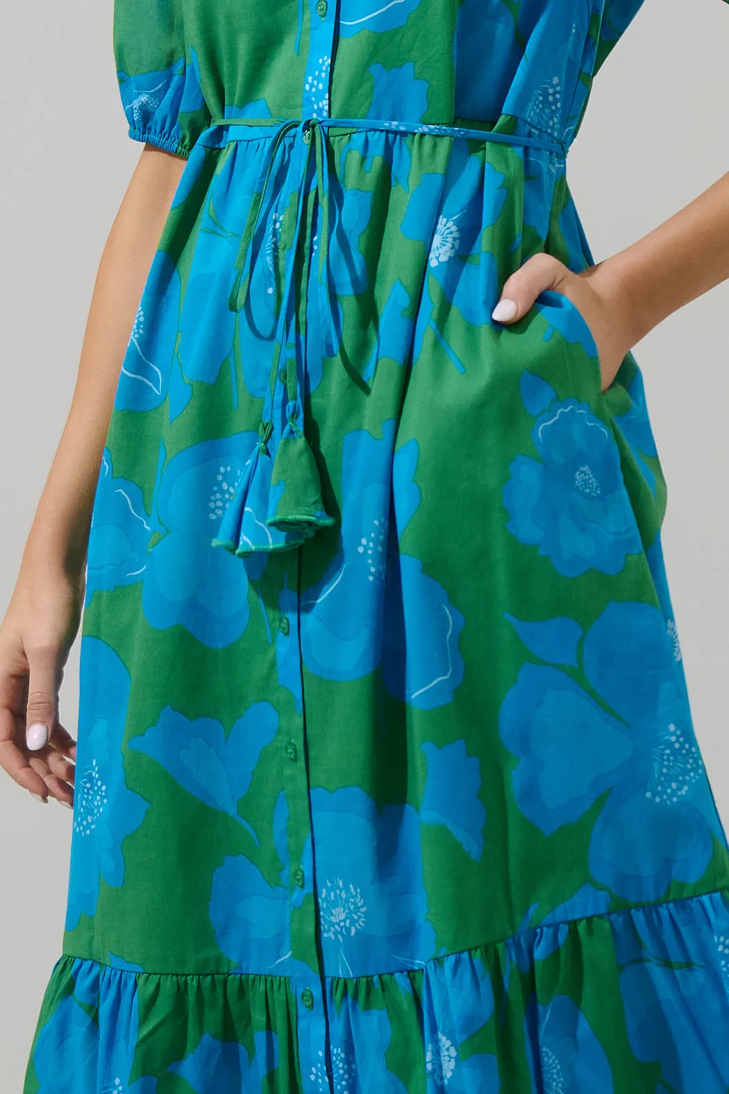 Rori Floral Beth Button Down Midi Dress sold by Sugarlips product image thumbnail 4