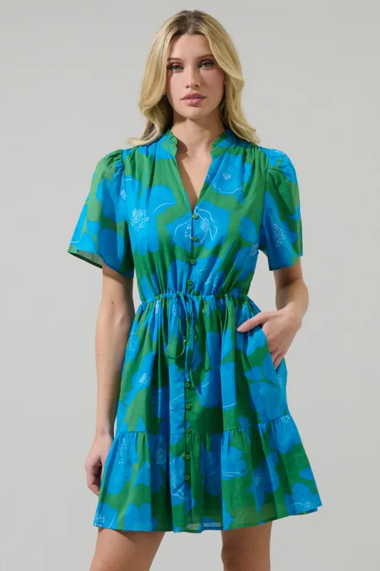 Rori Floral Amo Button Up Mini Dress sold by Sugarlips