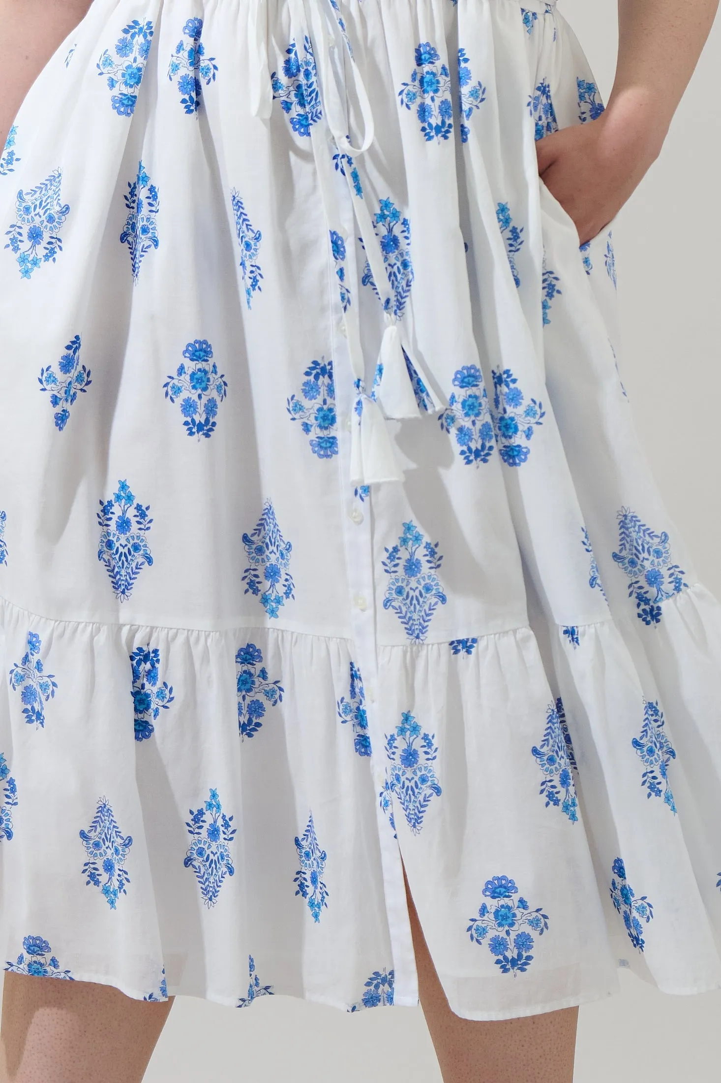 Yila Floral Beth Button Down Midi Dress Curve sold by Sugarlips product image thumbnail 5