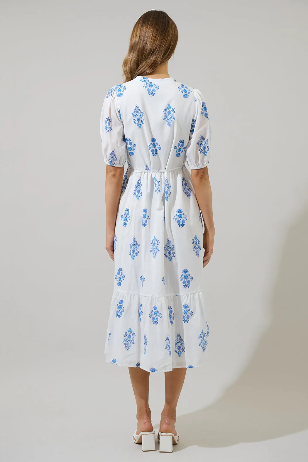 Yila Floral Beth Button Down Midi Dress sold by Sugarlips product image thumbnail 2