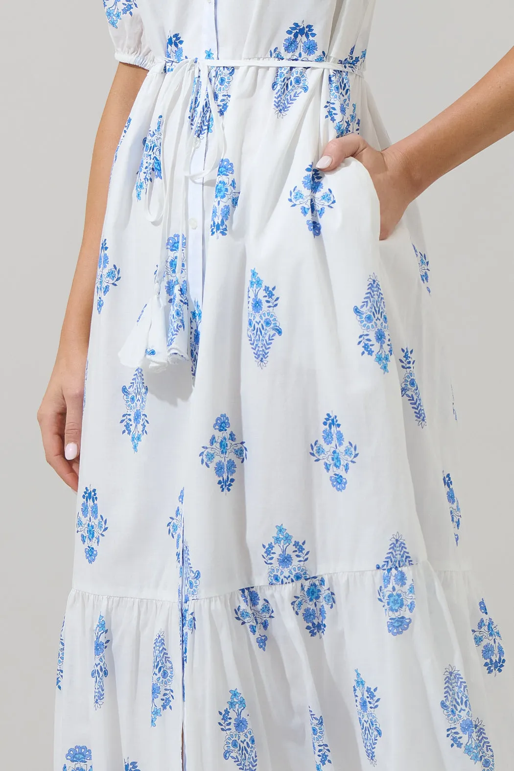 Yila Floral Beth Button Down Midi Dress sold by Sugarlips product image thumbnail 4