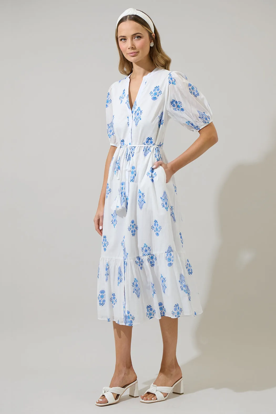 Yila Floral Beth Button Down Midi Dress sold by Sugarlips product image thumbnail 3