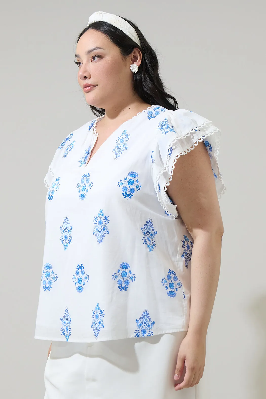 Yila Floral Ema Ruffle Top Curve sold by Sugarlips product image thumbnail 3