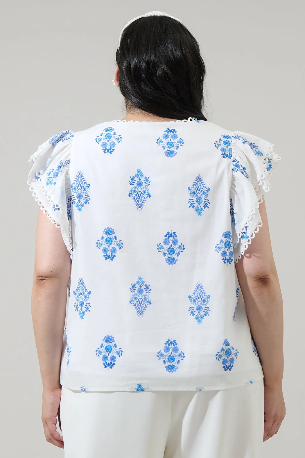 Yila Floral Ema Ruffle Top Curve sold by Sugarlips product image thumbnail 2