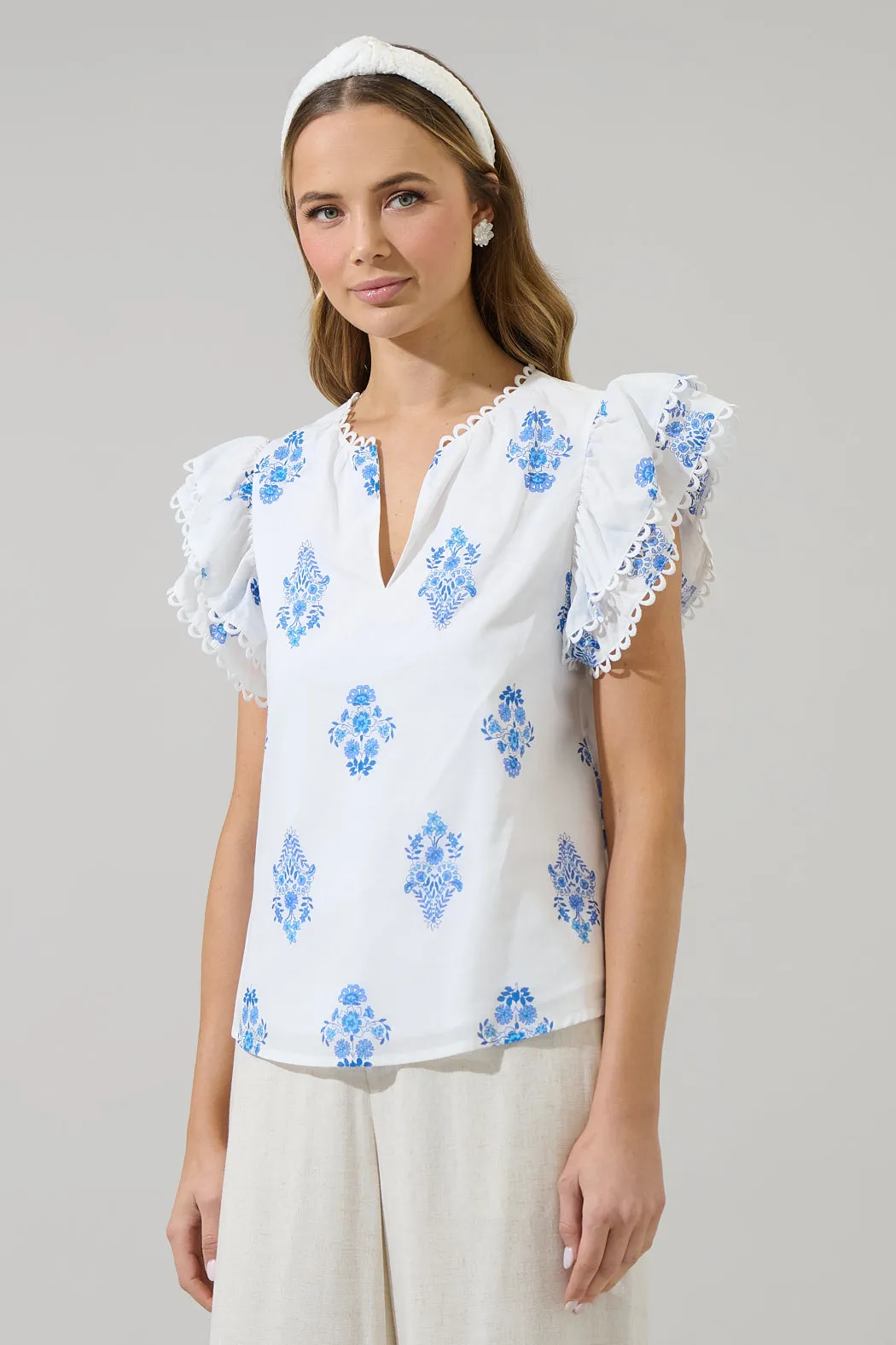 Yila Floral Ema Ruffle Top sold by Sugarlips product image thumbnail 3