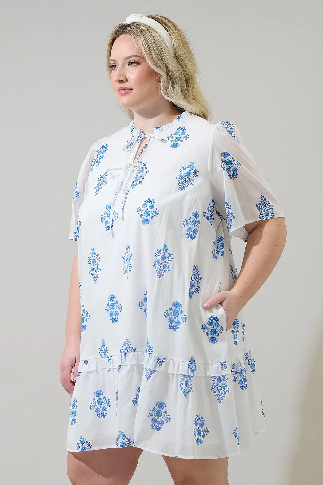 Yila Floral Kuna Tiered Mini Dress Curve sold by Sugarlips product image thumbnail 3