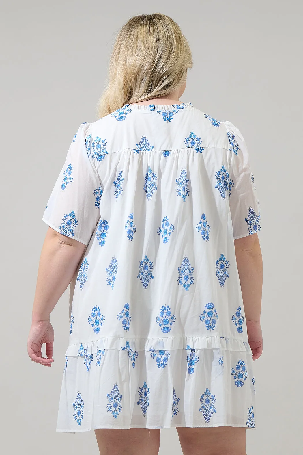 Yila Floral Kuna Tiered Mini Dress Curve sold by Sugarlips product image thumbnail 2